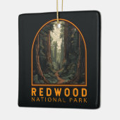 Illustratie nationaal park Redwood Keramisch Ornament (Links)