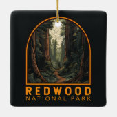 Illustratie nationaal park Redwood Keramisch Ornament (Achterkant)