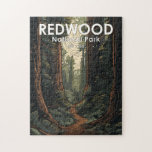 Illustratie nationaal park Redwood  Legpuzzel<br><div class="desc">Ontwerp van vectorillustraties van sequoiia's. Het park beschermt uitgestrekte prairies,  eikenbossen,  wilde rivieren en 40 mijl lange kust.</div>