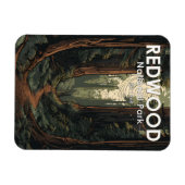 Illustratie nationaal park Redwood Magneet (Horizontaal)