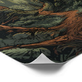Illustratie nationaal park Redwood  Poster (Hoek)