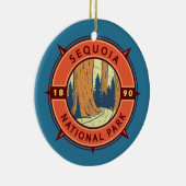 Illustratie nationaal park Sequoia Keramisch Ornament (Rechts)