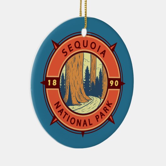 Illustratie nationaal park Sequoia Keramisch Ornament (Rechts)