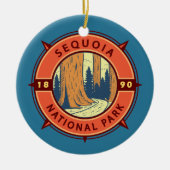 Illustratie nationaal park Sequoia Keramisch Ornament (Voorkant)
