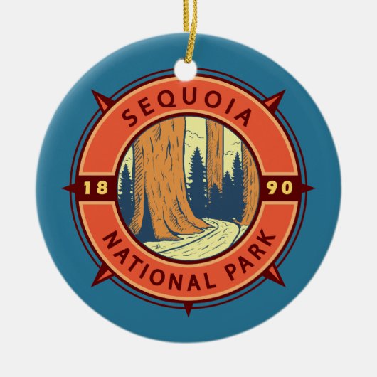 Illustratie nationaal park Sequoia Keramisch Ornament (Voorkant)