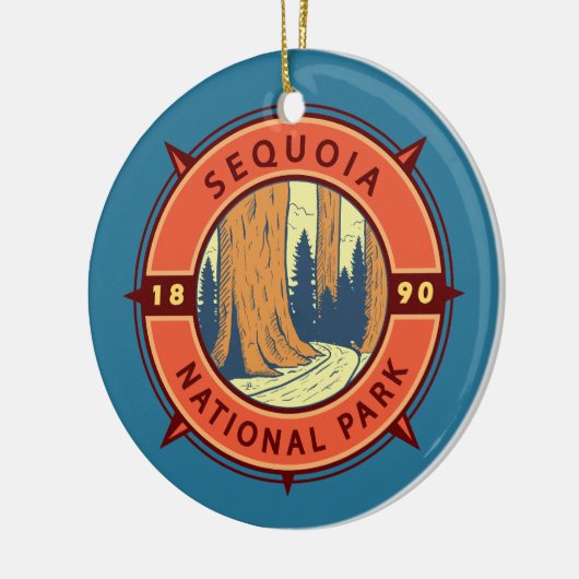 Illustratie nationaal park Sequoia Keramisch Ornament (Links)