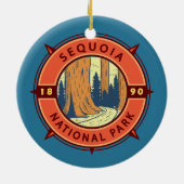 Illustratie nationaal park Sequoia Keramisch Ornament (Achterkant)