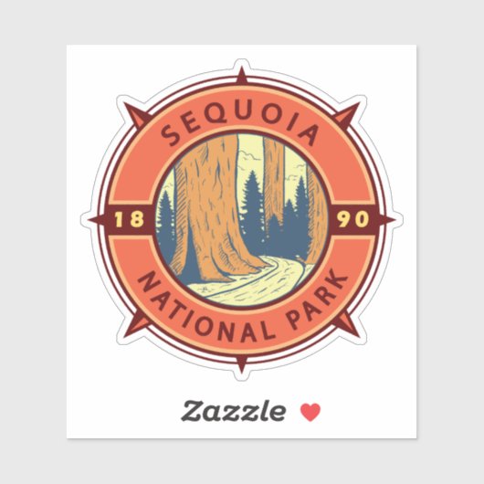 Illustratie nationaal park Sequoia Sticker (Vel)