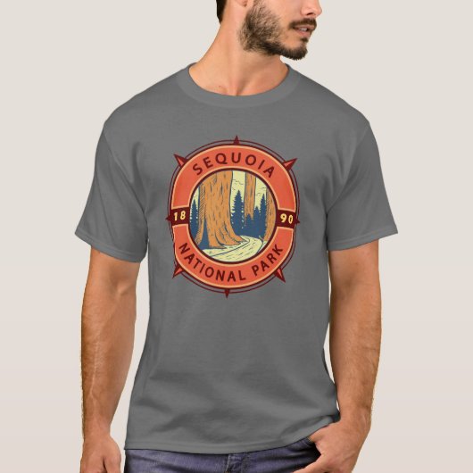 Illustratie nationaal park Sequoia T-shirt (Voorkant)