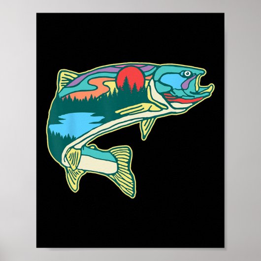 Illustratie natuur-forel  vluchtrecorder poster (Voorkant)