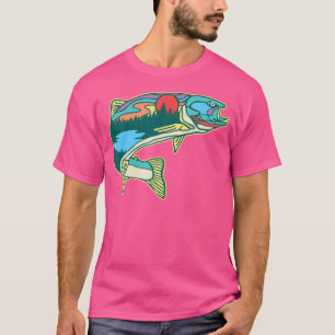 Illustratie natuur-forel vluchtrecorder t-shirt