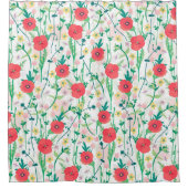 Illustratie Natuur zomerweide Floral Douchegordijn (Voorkant)