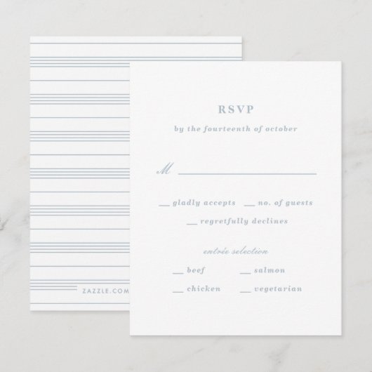 Illustratie Nautical RSVP-kaart Knot - blauw (Voorkant / Achterkant)