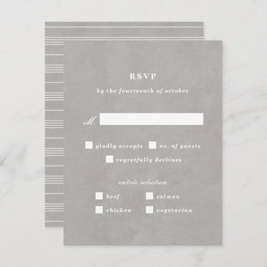 Illustratie Nautical RSVP-kaart Knot - Grijs (Voorkant / Achterkant)