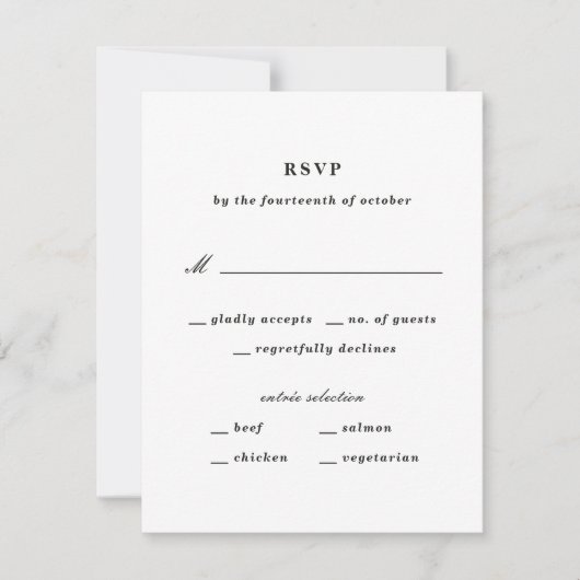 Illustratie Nautical RSVP-kaart Knot - zwart (Voorkant)