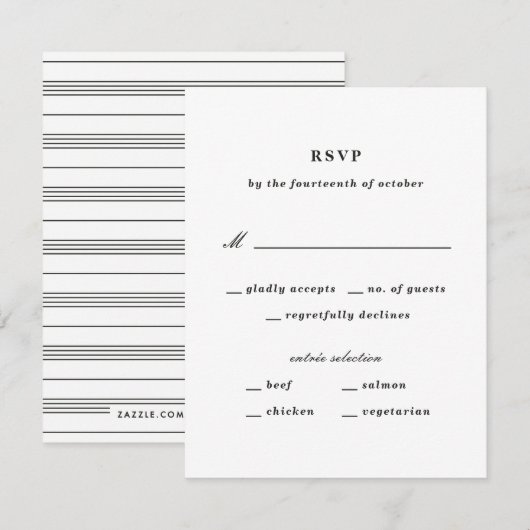 Illustratie Nautical RSVP-kaart Knot - zwart (Voorkant / Achterkant)