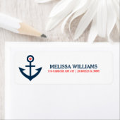 Illustratie Navy Blue Nautical Boat Anchor Etiket (Insitu)