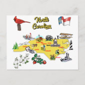 Illustratie North Carolina Map Briefkaart