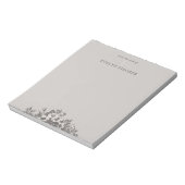 Illustratie Notitieblok van gebitste Floral - grij (Linkerzijde)