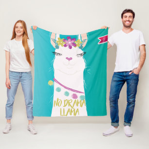 Illustratie nr. Drama Llama met monogram Fleece Deken