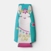 Illustratie nr. Drama Llama met monogram Flesjeskoeler (Voorkant)