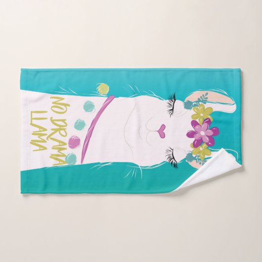 Illustratie nr. Drama Llama met monogram Handdoek (Handdoek)