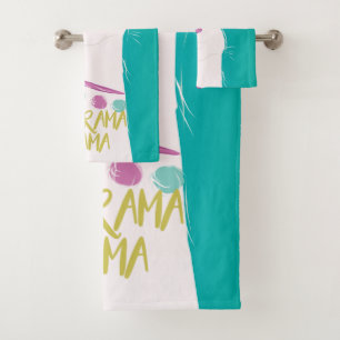 Illustratie nr. Drama Llama met Monogram ontwerp Bad Handdoek