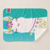 Illustratie nr. Drama Llama met monogram Sherpa Deken (Voorkant (horizontaal))