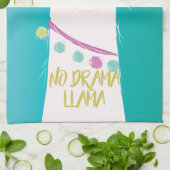 Illustratie nr. Drama Llama met monogram Theedoek (Gevouwen)