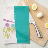 Illustratie nr. Drama Llama met monogram Theedoek (Quarter Fold)