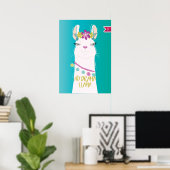 Illustratie nr. Drama Llama Monogram Poster (Thuiskantoor)