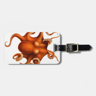 Illustratie octopus (Naam en Info toevoegen) Bagagelabel