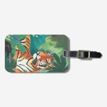 Illustratie oerwoud tijger met naam