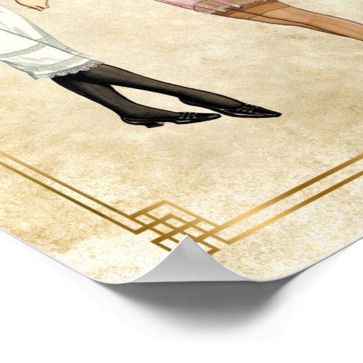  illustratie onderkleding Mode 1900 Poster (Hoek)
