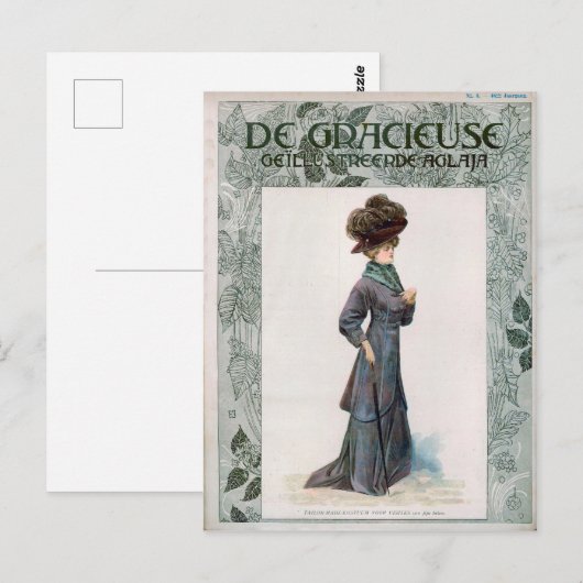  illustratie ontwerp Mode dames Briefkaart (Voorkant / Achterkant)