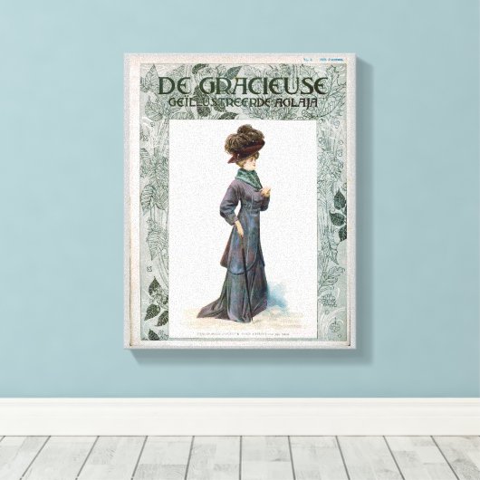  illustratie ontwerp Mode dames Canvas Afdruk (Insitu (Houten vloer))