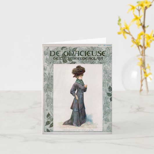 illustratie ontwerp Mode dames Kaart (Gele Bloem)