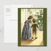  illustratie op kerstkaarten feestdagenkaart (Voorkant / Achterkant)