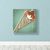 Illustratie opnieuw weergeven van Ice Cream Canvas Afdruk (Insitu (Houten vloer))