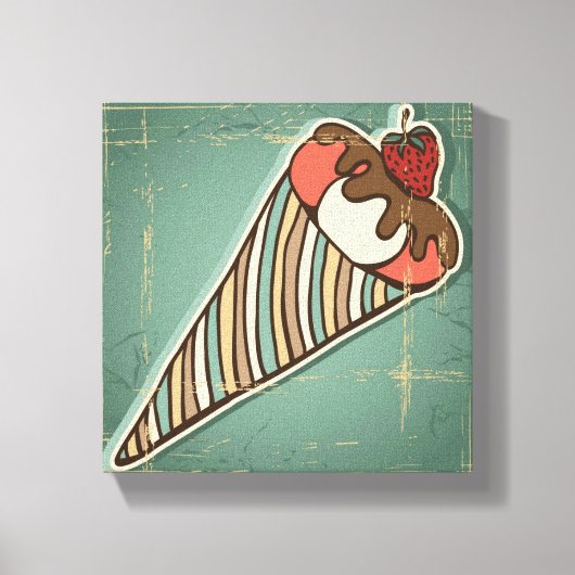 Illustratie opnieuw weergeven van Ice Cream Canvas Afdruk (Voorkant)