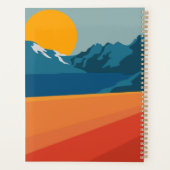 Illustratie Oranje blauw landschap van Retro Mount Planner (Achterkant)