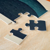 Illustratie Oranje blauw van het landschap van de  Legpuzzel (Zijkant)