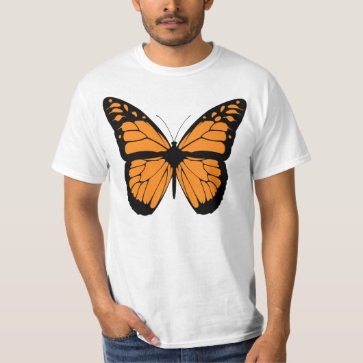 Illustratie Oranje monoboogvlinder T-shirt (Voorkant)