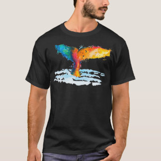 Illustratie Oranje Waterverf walvis T-shirt