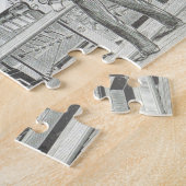 Illustratie oude machine & operator puzzle legpuzzel (Zijkant)