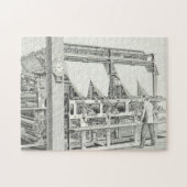 Illustratie oude machine & operator puzzle legpuzzel (Horizontaal)