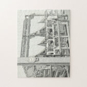 Illustratie oude machine & operator puzzle legpuzzel (Verticaal)