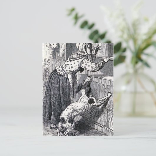  illustratie "Oude moeder Hubbard" Briefkaart (Staand voorkant)