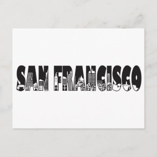 Illustratie overzicht San Francisco tekst Briefkaart