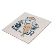 Illustratie: Owl keramische tegel Tegeltje (Zijkant)